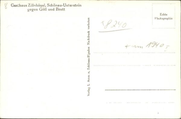 Schoenau Koenigssee terstein Gasthaus Zillnhaeusl Goell Brett * – Bild 2