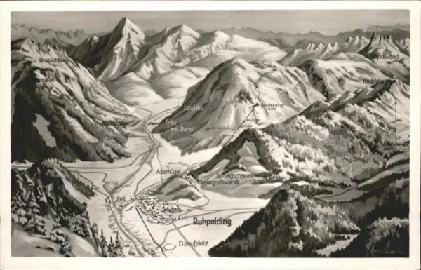 Ruhpolding Panoramakarte Rauschberg Hochfelln