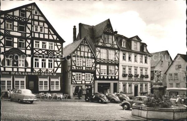 Hachenburg Westerwald Alter Markt Brunnen Westerwald-Bank Amts-Apotheke