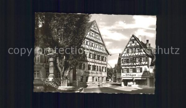Muensingen Gasthof zum Ochsen Pflueger Fachwerkhaeuser
