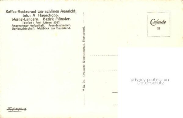 Werne Unna Langern Kaffee-Restaurant zur schoenen Aussicht – Bild 2