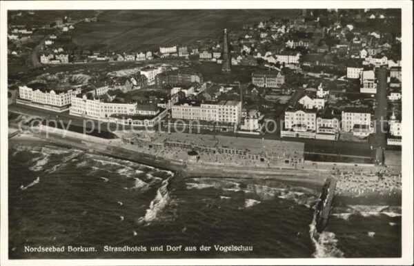 Borkum Strandhotels Dorf Vogelschau