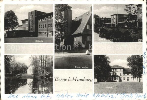 Farmsen-Berne Feuerwache Schule Bahnhof Schloss
