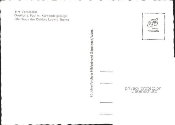 Vorderriss Gasthof zur Post Karwendelgebirge Elternhaus Dichter Ludwig Thoma – Bild 2
