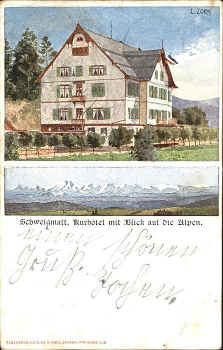 Schweigmatt Kurhotel Alpen Kuenstlerkarte L. Zorn