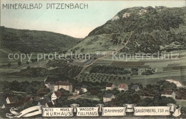 Ditzenbach Kurhaus Wasser-Fuellhaus Bahnhof Galgenberg