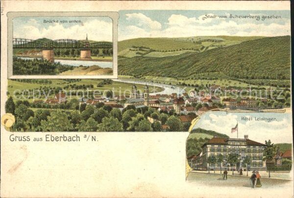 Eberbach Baden Bruecke Hotel Leininger