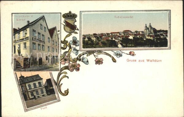 Wallduern Post Gasthaus zum Kreuz Bahnpost-Stempel