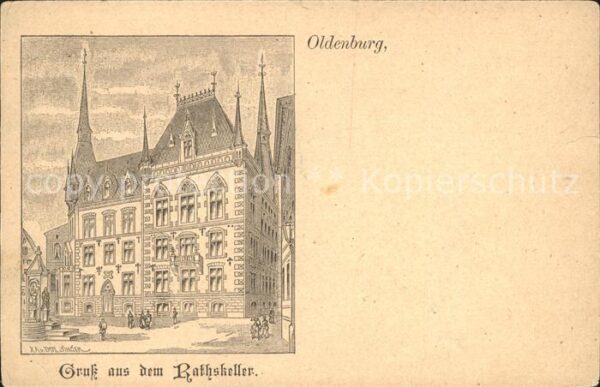 Oldenburg Niedersachsen Ratskeller Zeichnung X. A. v. Emilsinger