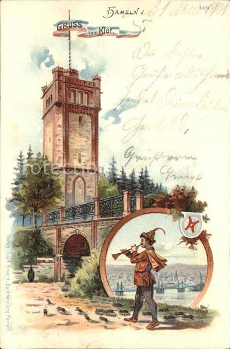 Hameln Weser Kluet Rattenfaenger Litho