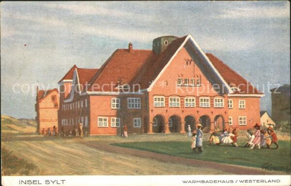 Insel Sylt Warmbadehaus Westerland Kuenstlerkarte
