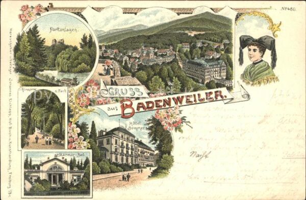 Badenweiler Parkanlagen Marmor-Bad Hotel Sommer