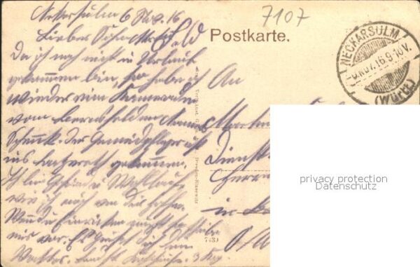 Neckarsulm Partie mit Rathaus Hauptstrasse – Bild 2