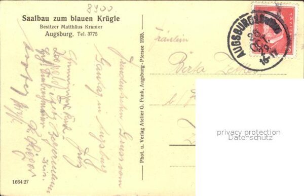Augsburg Saalbau zum blauen Kruegle – Bild 2