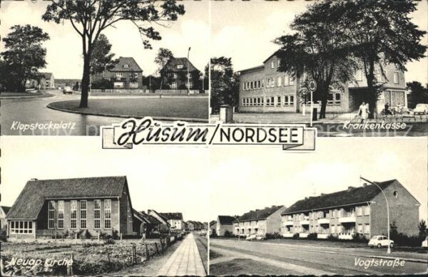 Husum Nordfriesland Klopstockplatz Krankenkasse Kirche Vogtstrasse