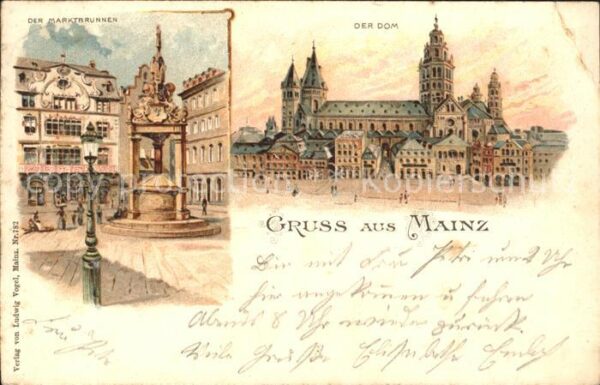 Mainz Rhein Marktbrunnen Dom