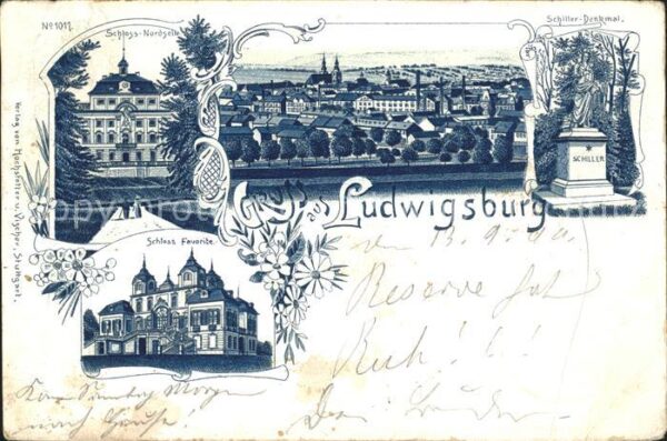 Ludwigsburg Schloss Favorite Schloss Nordseite Schiller-Denkmal