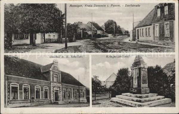 Meesiger Dorfstrasse Gasthof Scheffert Kriegerdenkmal