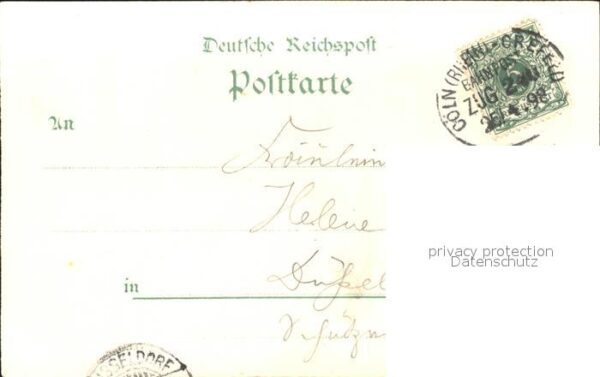 Coeln Rhein Bahnpost Crefeld Koengl. Webeschule Bismarck-Denkmal Staendehaus Hoc – Bild 2