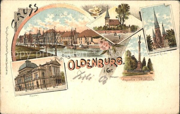 Oldenburg Niedersachsen Theater Kirchhofslinge Lamberti Kirche Siegessaeule Frie