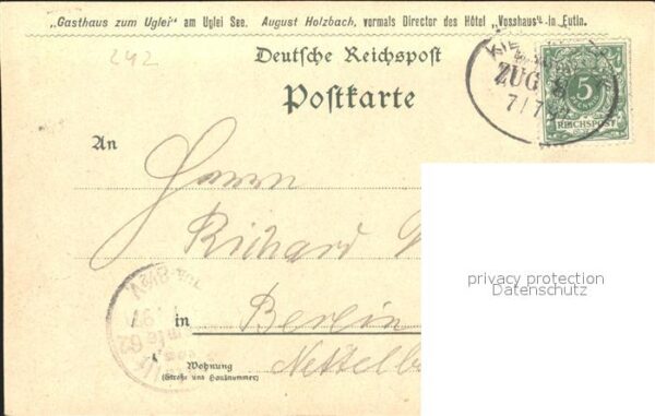 Eutin Gasthaus Uglei August Holzbach Uglei See Blick Forsthaus Angelbruecke – Bild 2