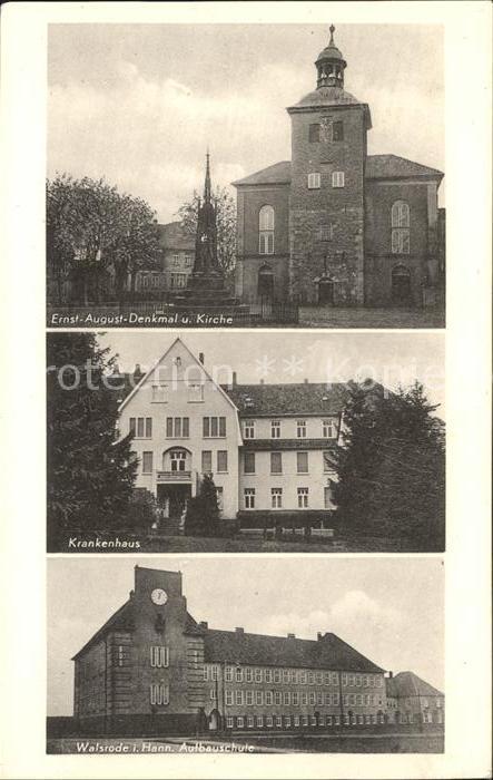Walsrode Lueneburger Heide Ernst-August-Denkmal und Kirche Krankenhaus Aufbausch
