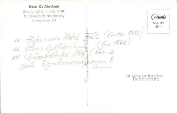 Norderney Nordseebad Haus Ostfriesland Erholungsheim des RDB – Bild 2