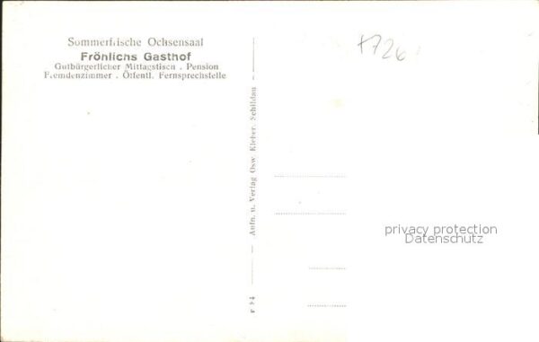 Ochsensaal Froehlichs Gasthof Schule Foersterei Kirche – Bild 2