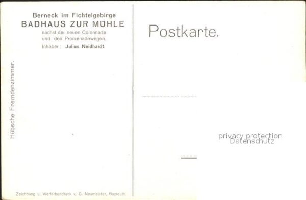 Fichtelgebirge Kuenstlerkarte Potzler Badhaus zur Muehle – Bild 2
