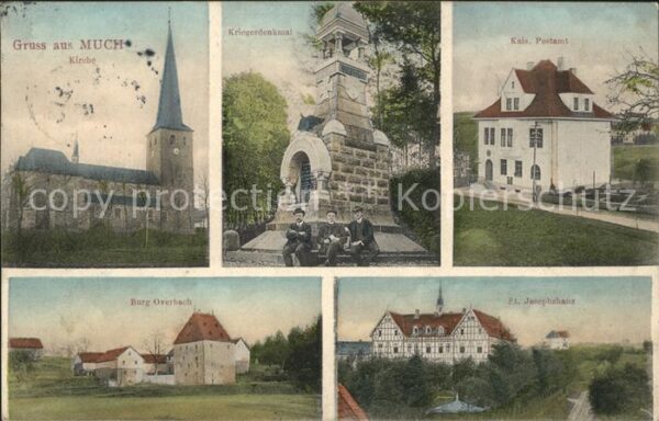 Much Kirche Kriegerdenkmal Kais. Postamt Burg Overbach