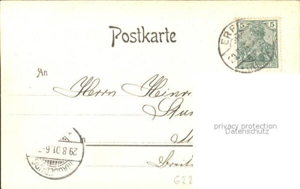 Bingen Rhein Kuenstler-Postkarte N: 9 Maeusethurm – Bild 2