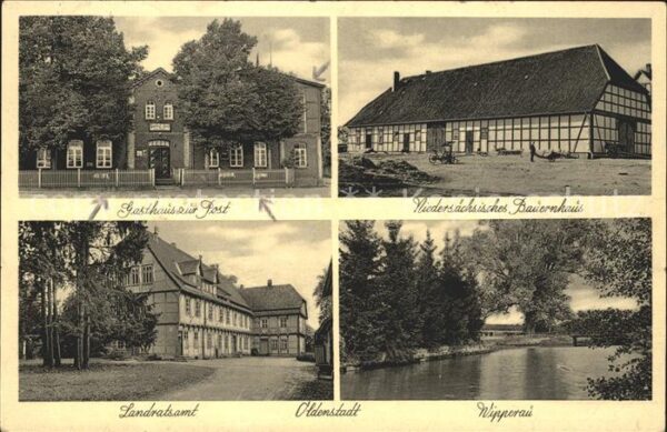 Oldenstadt Gasthaus zur Post Niedersaechsisches Bauernhaus Landratsamt Wipperau