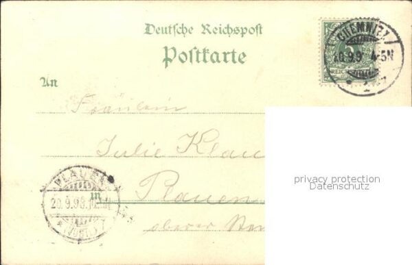 Chemnitz Marktplatz Stiftung Zimmermann'sche Naturheilanstalt Kgl. Gymnasium Sch – Bild 2