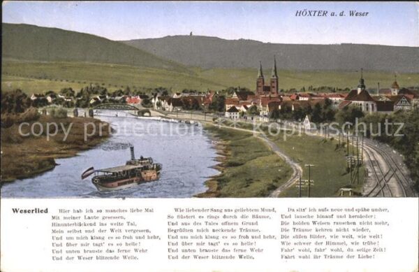 Hoexter Weser Weserlied Flussufer