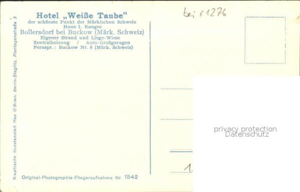 Bollersdorf Fliegeraufnahme Hotel Weisse Taube – Bild 2