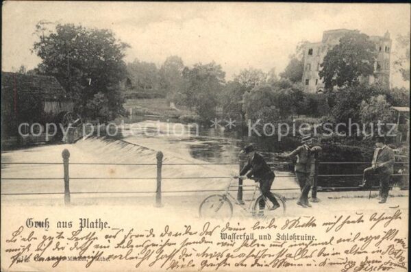 Plathe Westpommern Wasserfall und Schlossruine