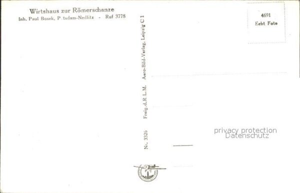 Nedlitz Potsdam Fliegeraufnahme Wirtshaus Roemerschanze am Jungfernsee – Bild 2