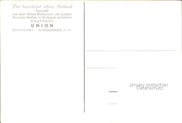 Stuttgart Kaufhaus Union Hoehenrestaurant – Bild 2