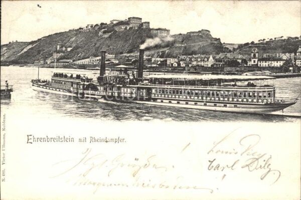 Ehrenbreitstein Rheinpartie mit Dampfer