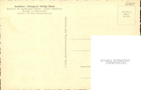 Rodau Bergstrasse Gasthaus Metzgerei Philipp Rauth – Bild 2