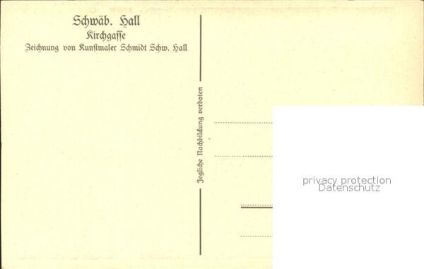 Schwaebisch Hall Kirchgasse Kuenstlerkarte – Bild 2