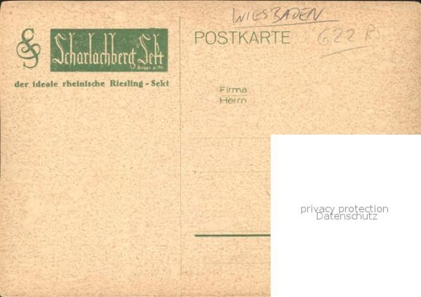 Bingen Rhein Sekt Scharlachberg Werbekarte – Bild 2
