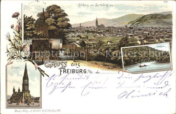 Freiburg Breisgau Blick vom Lorttoberg aus Muenster