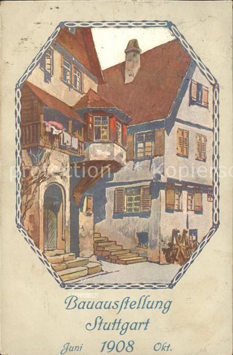 Stuttgart Bauausstellung 1908 Kuenstlerkarte