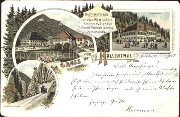 Posthalde Breitnau Hoellenthal Hirschsprung Gasthaus zur alten Post