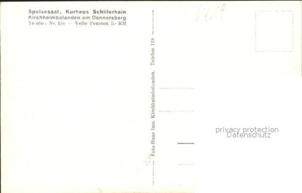 Kirchheimbolanden Kurhaus Schillerhain Speisesaal – Bild 2