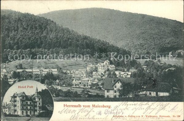 Bad Herrenalb Hotel Post Blick vom Maienberg