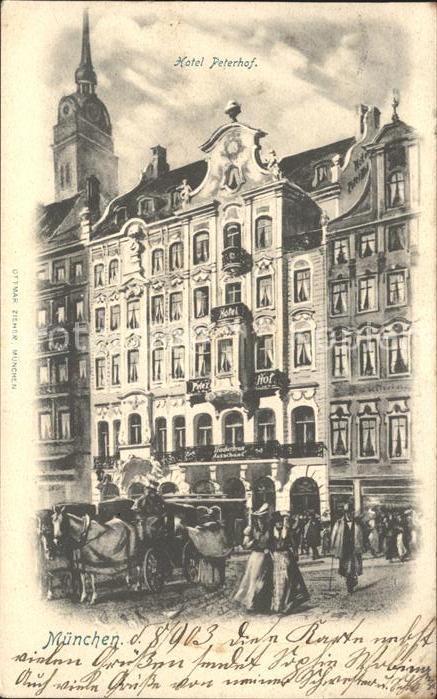 Muenchen Hotel Peterhof Pferdekutsche