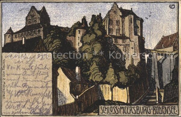 Meersburg Bodensee Schloss Kuenstlerkarte