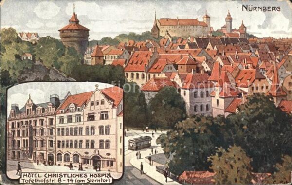 Nuernberg Hotel Christliches Hospiz Kuenstlerkarte